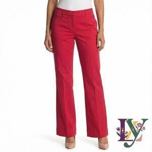Gap Modern Straight Pants Size 8 Bright Red Stretch Lux Career Bold Pop of Color